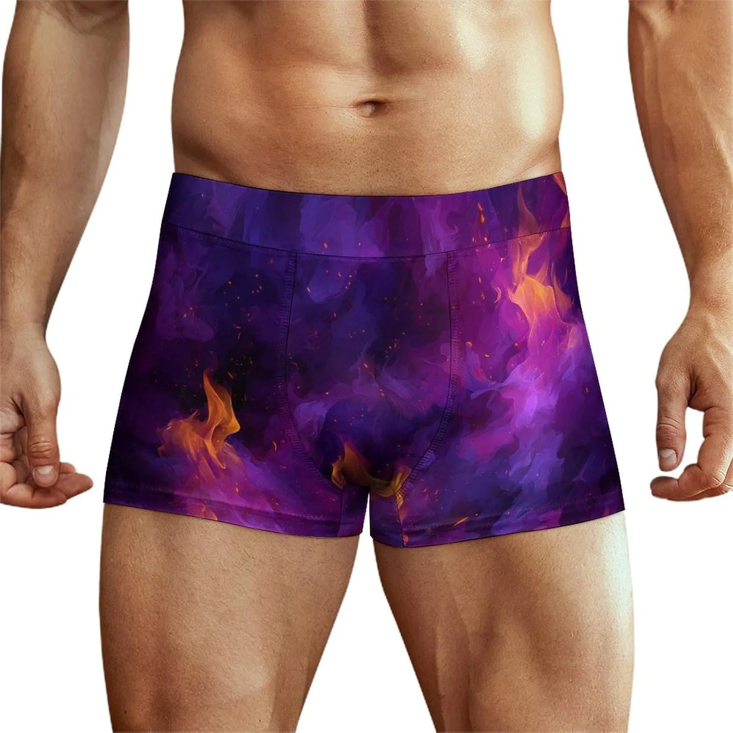 Боксеры с узором Purple Flames, Style-3