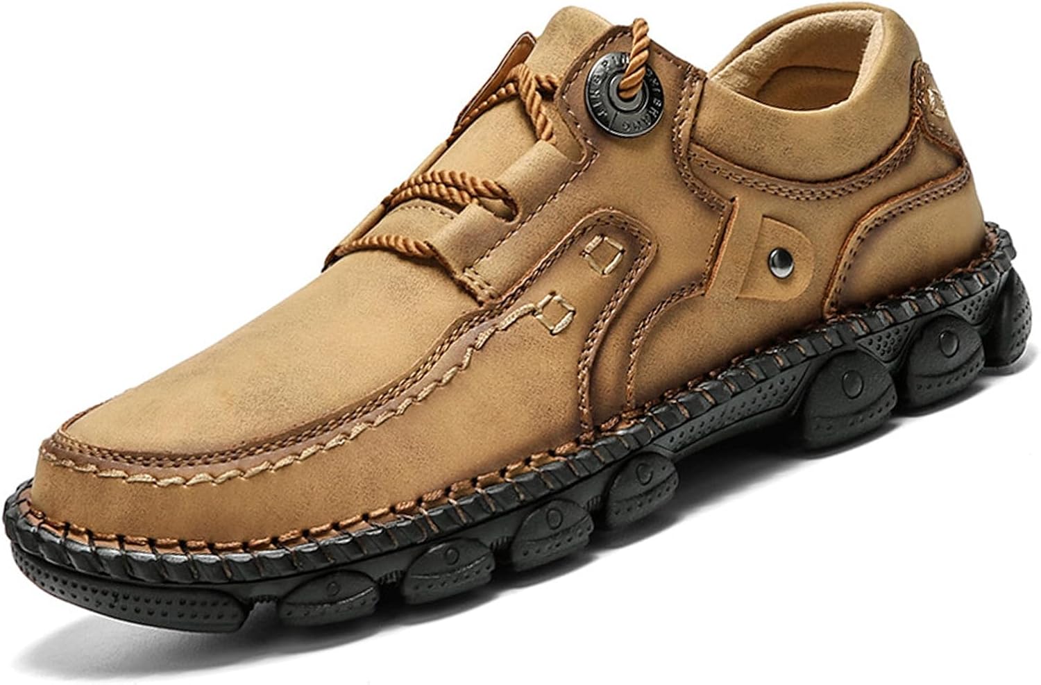 

Мужские кожаные туфли Optigard с ручной прострочкой, повседневные, удобные, на шнуровке, для вождения и ходьбы, модные кроссовки для улицы, деловые и классические туфли, коричневый