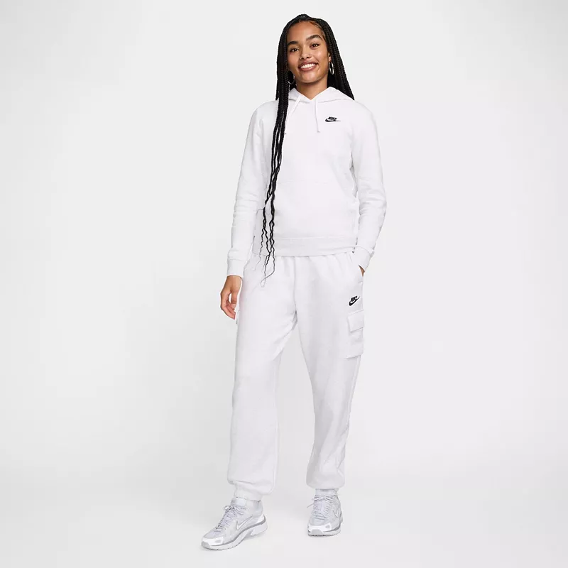 Женский флисовый пуловер с капюшоном Nike Sportswear Club, цвет Birch Heather — фото 2