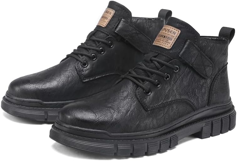 

Мужские ботинки оксфорды средней высоты из замшевой кожи, с высокой подошвой, ботинки в винтажном стиле, повседневная обувь для улицы Lhyxu, черный