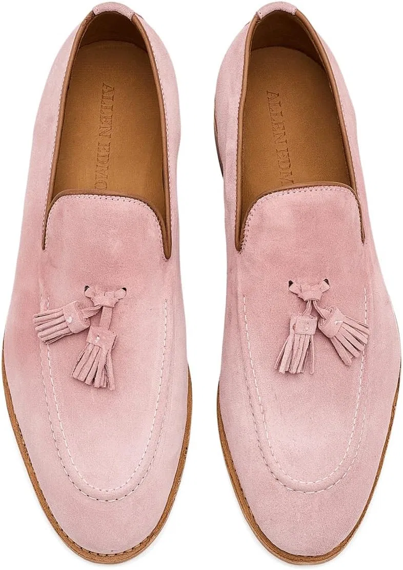 Лоферы с кисточками Allen Edmonds, светло-розовая замша — фото 3