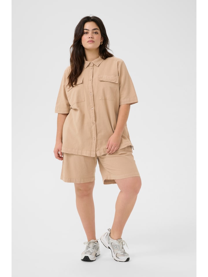 

KAFFE curve Рубашка с коротким рукавом KCnana, свободного кроя, цвет «Классический песок»