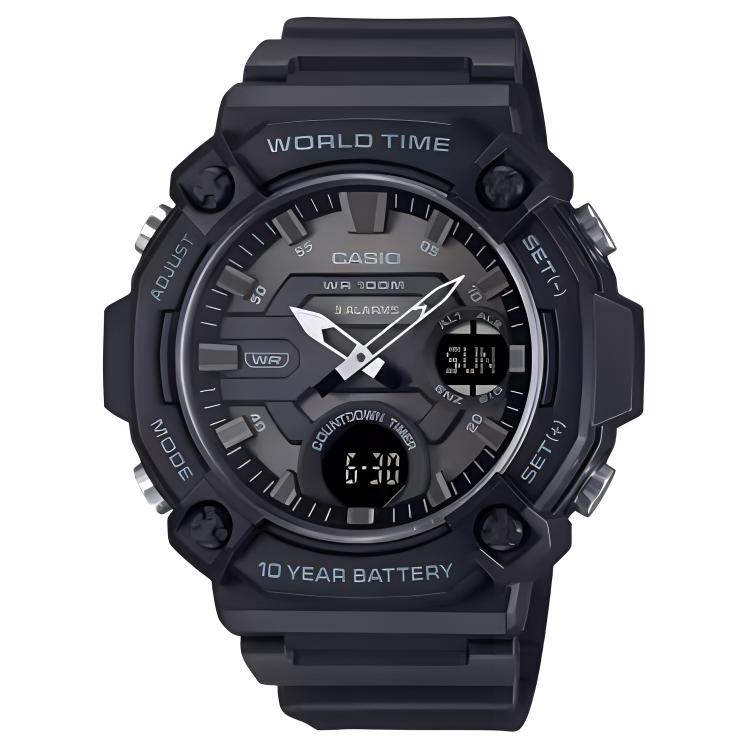 

CASIO Кварцевые часы Standard Collection с ремешком из смолы, мужские, серый циферблат