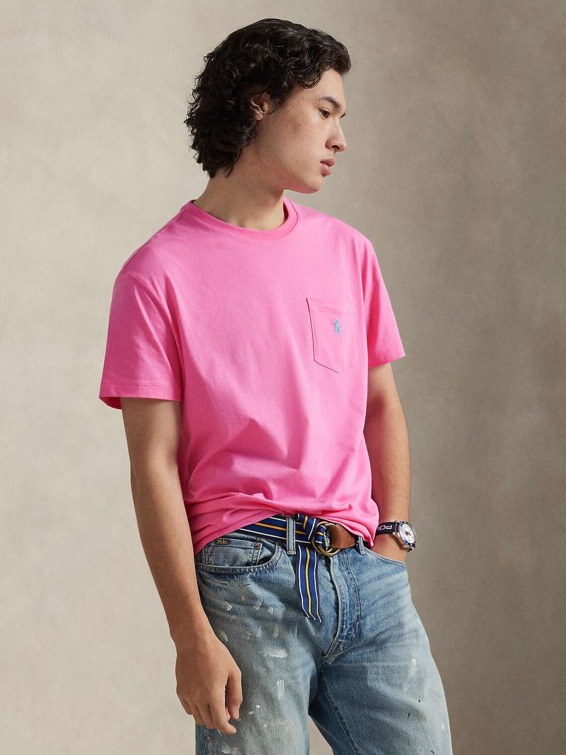 Polo Ralph Lauren Поло Regular fit в розовом цвете — фото 2