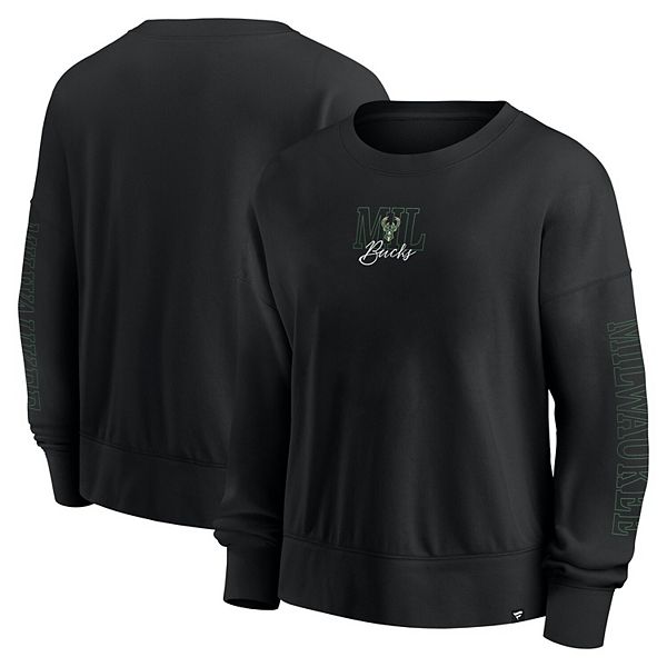 

Черный свитшот Milwaukee Bucks oversized для игрового дня Fanatics