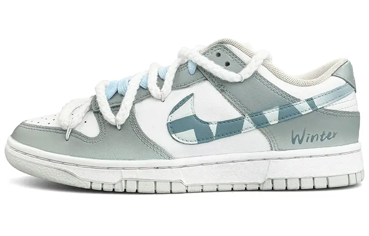 

Кроссовки Nike Dunk Skateboarding Shoes Women's Low-top White, светло-серый