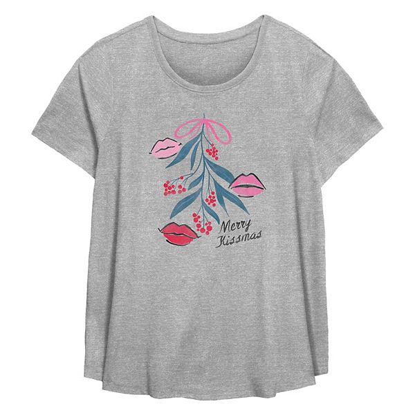

Футболка Plus size Mistletoe Merry Kissmas с принтом Unbranded