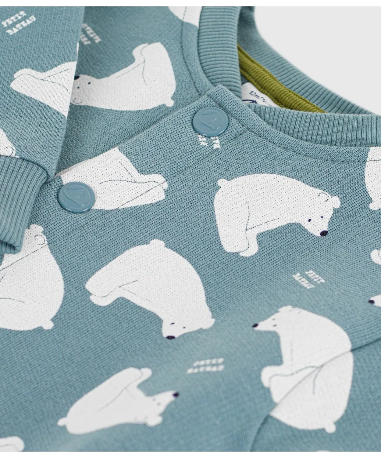 Комбинезон с принтом белого медведя Petit Bateau из хлопка, синий — фото 3