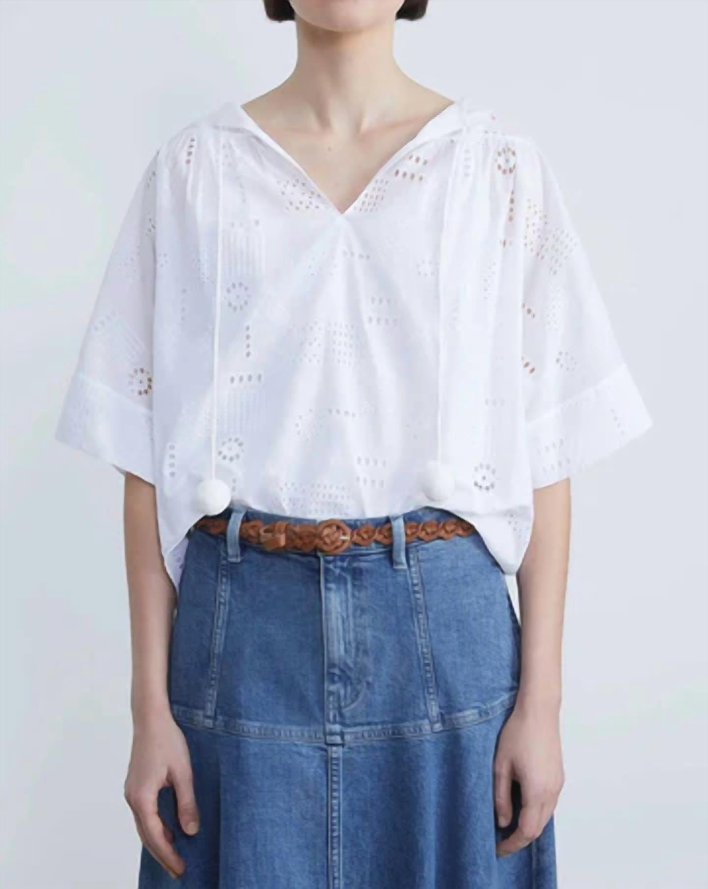 

Блузка Elora белого цвета Lafayette 148