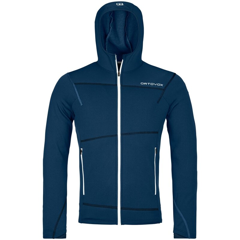 

Под курткой флисовая легкая толстовка м Ortovox, цвет deep ocean 54201
