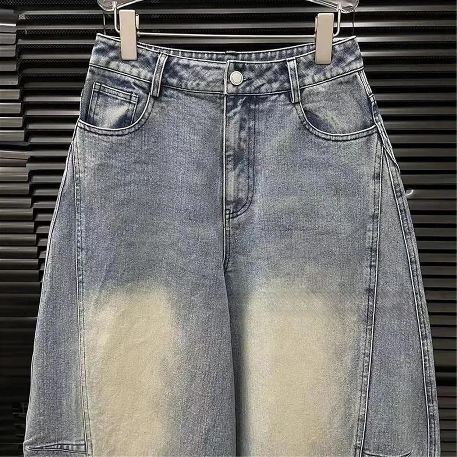 Джинсы свободные, Women's Wide Leg Jeans High Waist Loose Denim Trousers Pants for Walking, 841 — фото 4