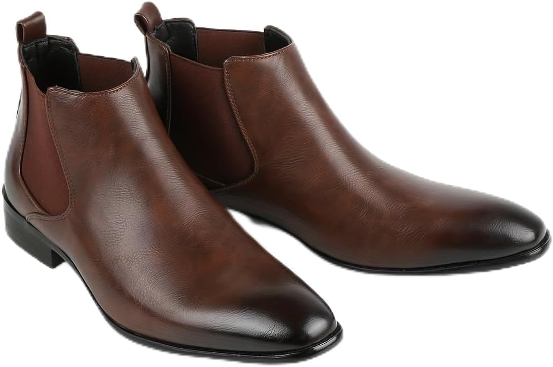 

Мужские классические ботинки Челси Spedify - с заостренным носком, без шнуровки, на низком каблуке, из натуральной замши, повседневные и нарядные, темно-красный