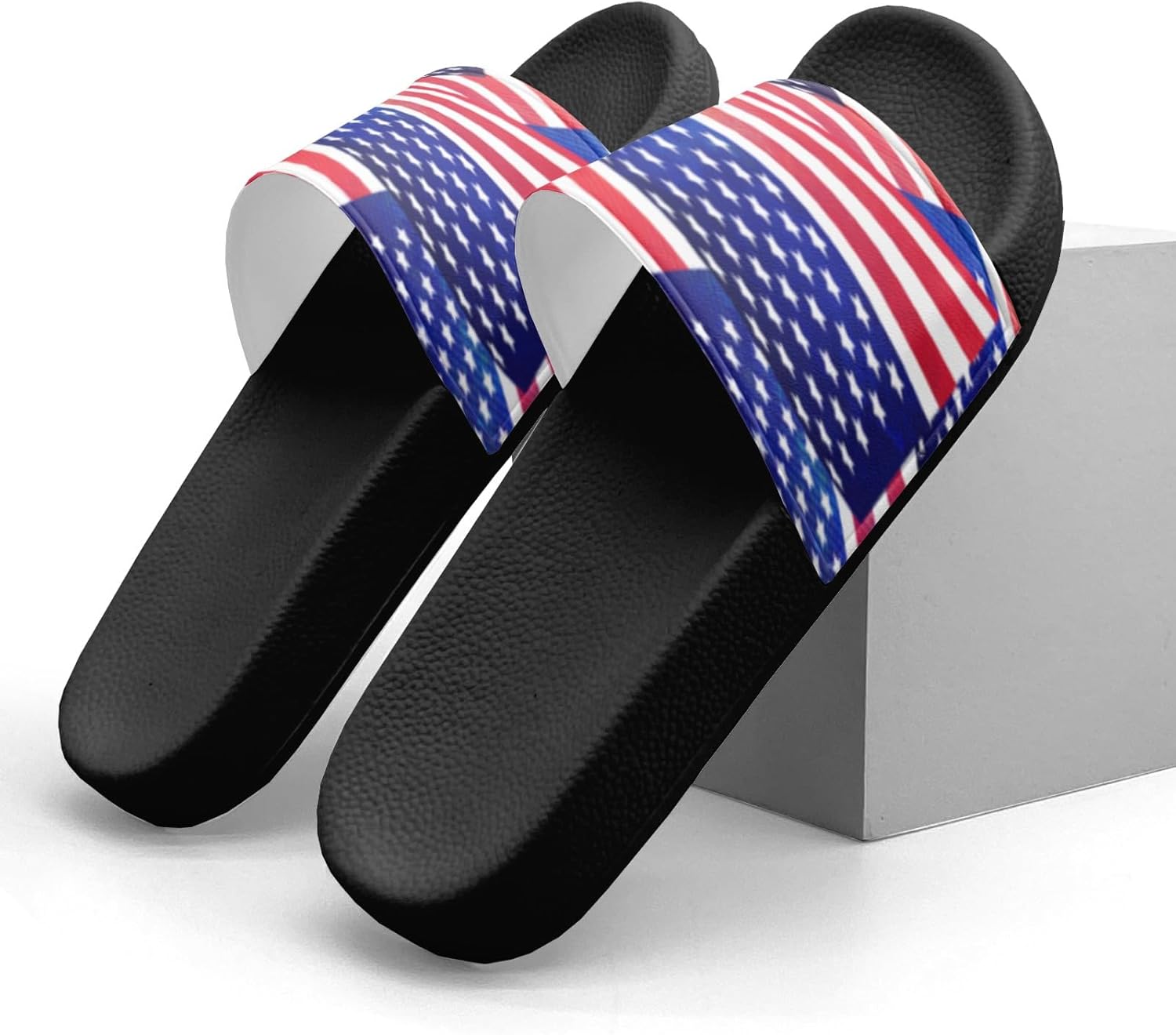 Шлепанцы с дизайном американского флага для женщин и мужчин Generic, Happy Flag Day American Custom 3 — фото 3