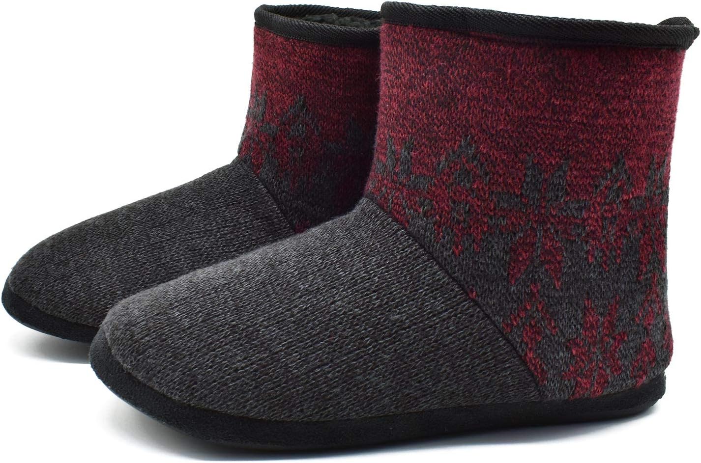 

GPOS Вязаные тапочки из каменной ваты для мужчин, теплые домашние, на мягкой подошве с эффектом памяти, мягкая резиновая подошва, красный