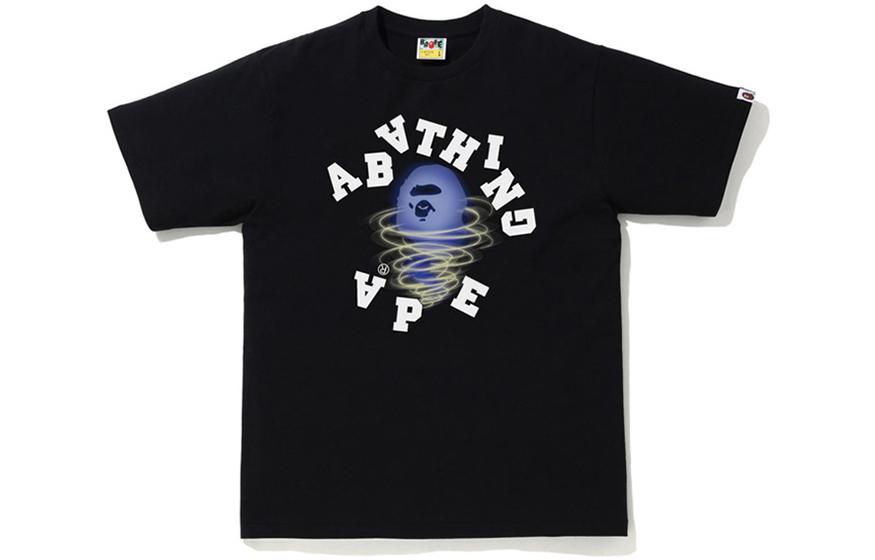 

Футболка Bape Storm Broken College A BATHING APE, черно-желтая