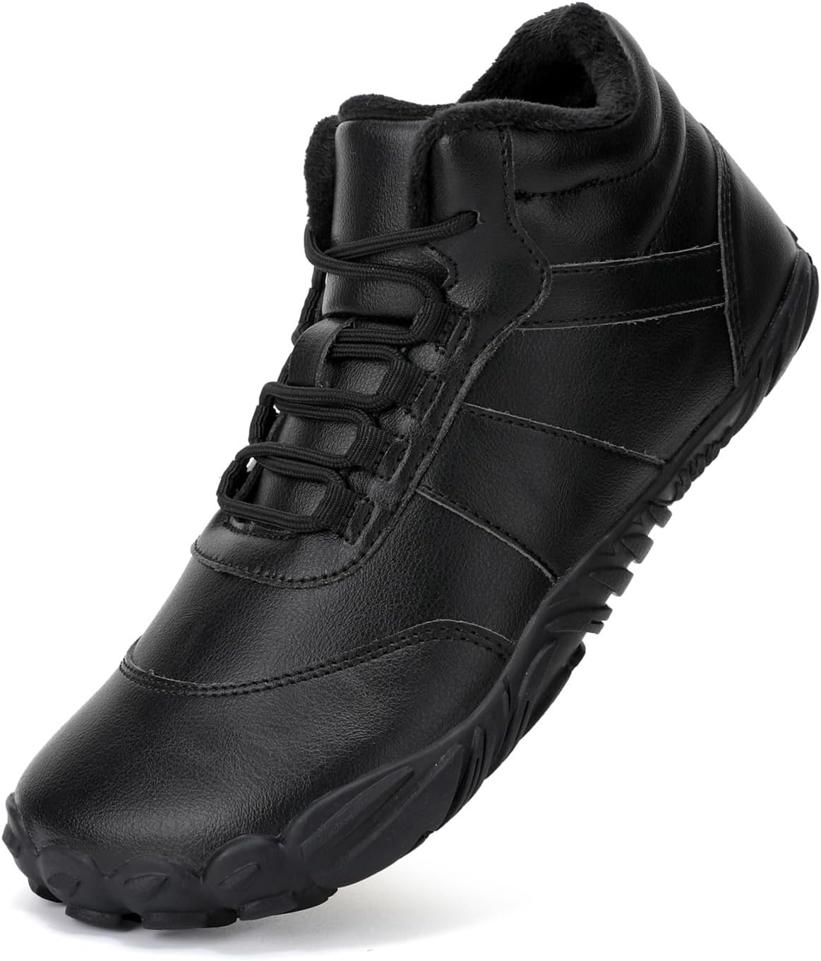 

Мужские кроссовки для туризма и кемпинга, утепленные плюшевые с хлопком, нескользящие зимние походные ботинки Generic, черный