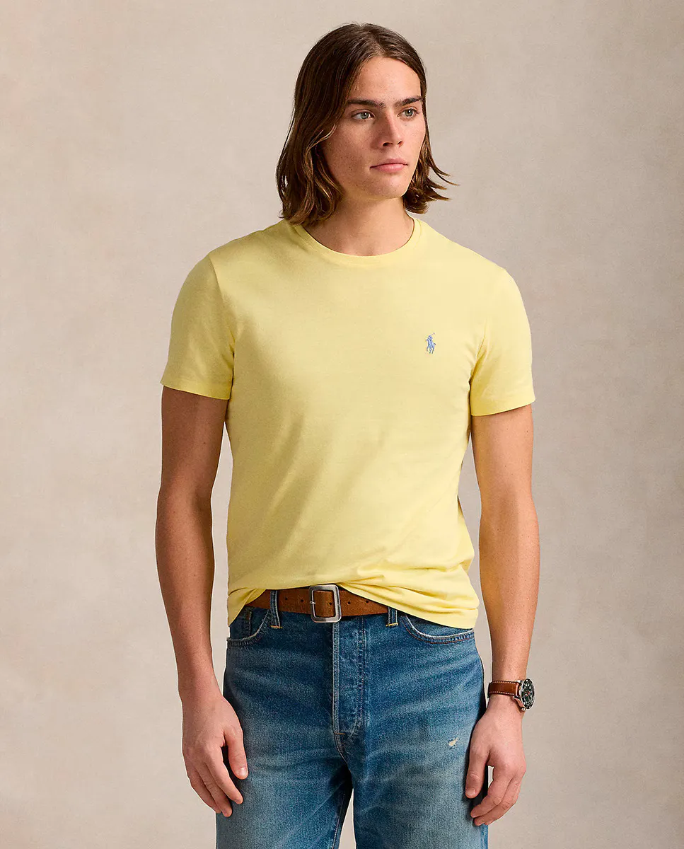 

Мужская хлопковая футболка с вышитым логотипом Polo Ralph Lauren, жёлтый