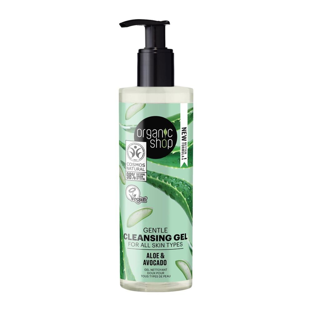 

Очищающий гель для лица Gel limpiador suave aloe y aguacate Organic shop, 200 мл