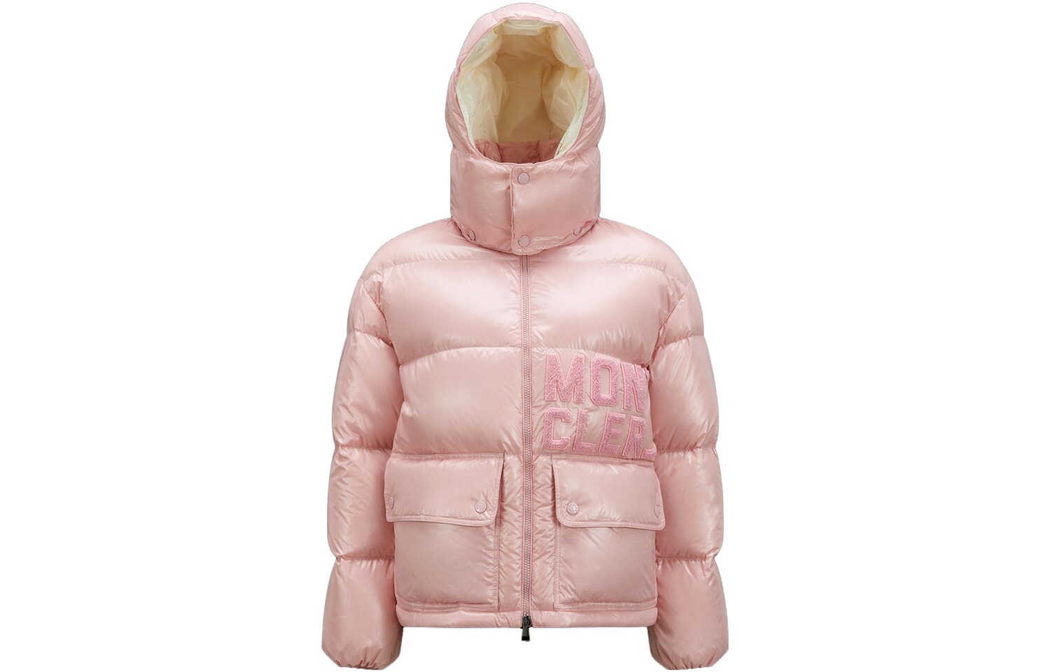 

Пуховик женский розовый Moncler, розовый