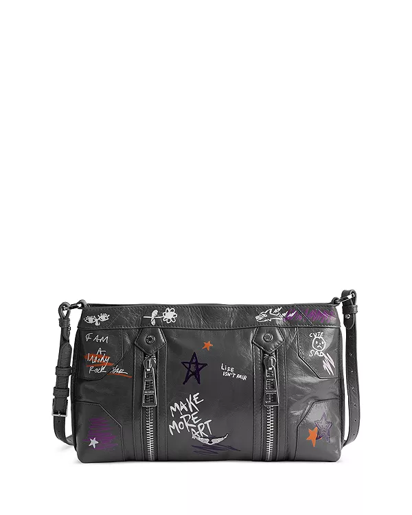 

Сумка через плечо из винтажной лакированной кожи X Humberto Cruz Sunny Moody Zadig & Voltaire, серый