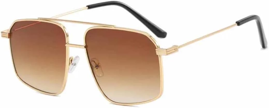 

Солнцезащитные очки с защитой UV400 | Металлическая большая оправа, зелено-коричневые | для женщин и мужчин, для занятий спортом на открытом воздухе и вождения DSVIGF, Gold Gradient Tea