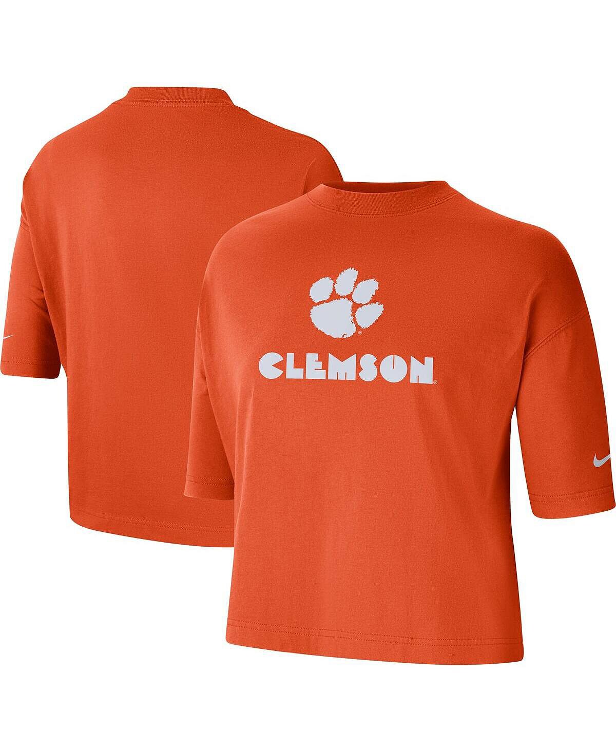 

Женская оранжевая укороченная футболка Clemson Tigers Performance Nike, Оранжевый, Женская оранжевая укороченная футболка Clemson Tigers Performance Nike