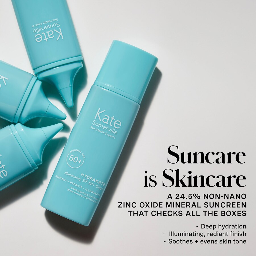 Солнцезащитный крем Hydrakate Illuminating Sunscreen SPF 50+ в каплях с эктоином Kate Somerville, 1.7 oz /50 ml — фото 2