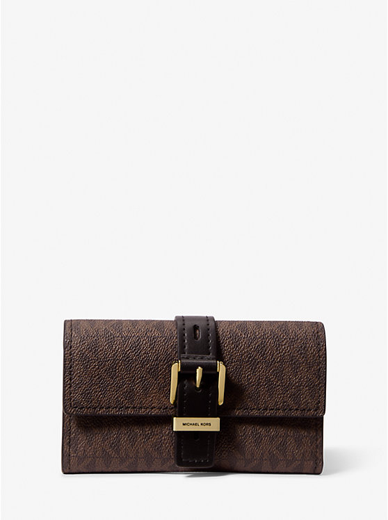 

Средний трехсекционный кошелек Nolita с фирменным логотипом Michael Kors, Brown/Blk