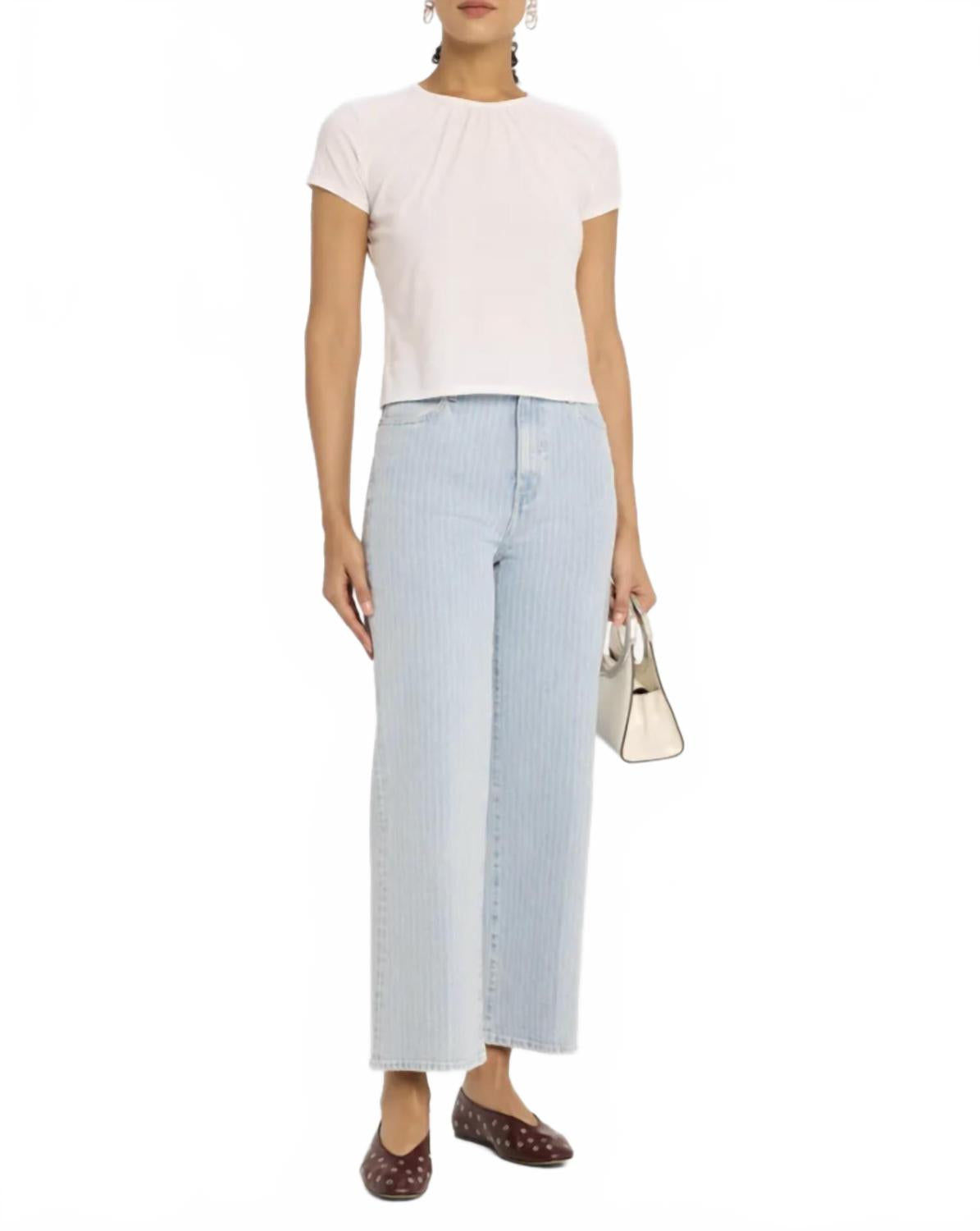 

FRAME Футболка с присборенной отделкой белого цвета, Белый, FRAME Футболка с присборенной отделкой белого цвета