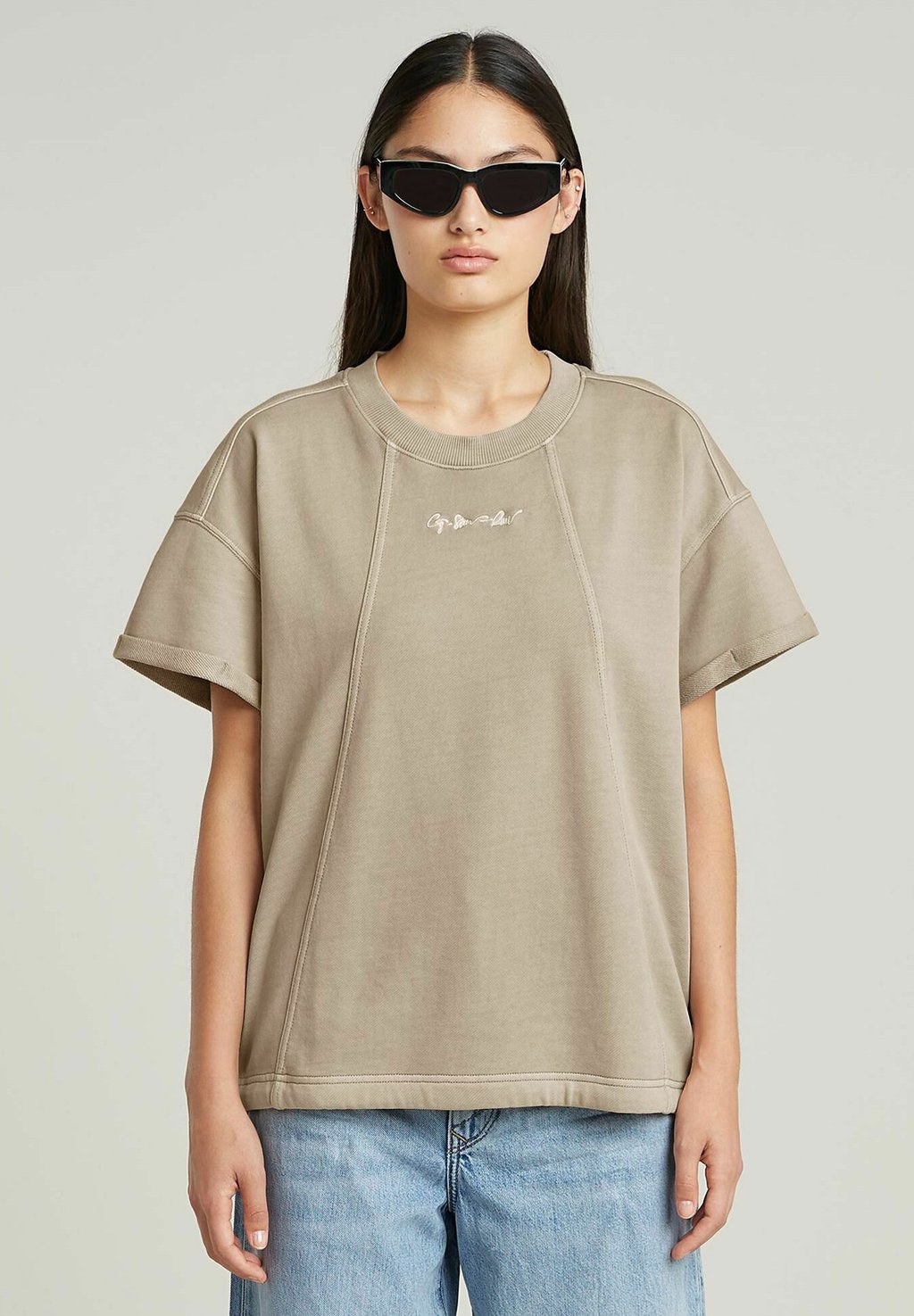 

Футболка с принтом OVERDYED SEAM DETAILS G-STAR, бежевый