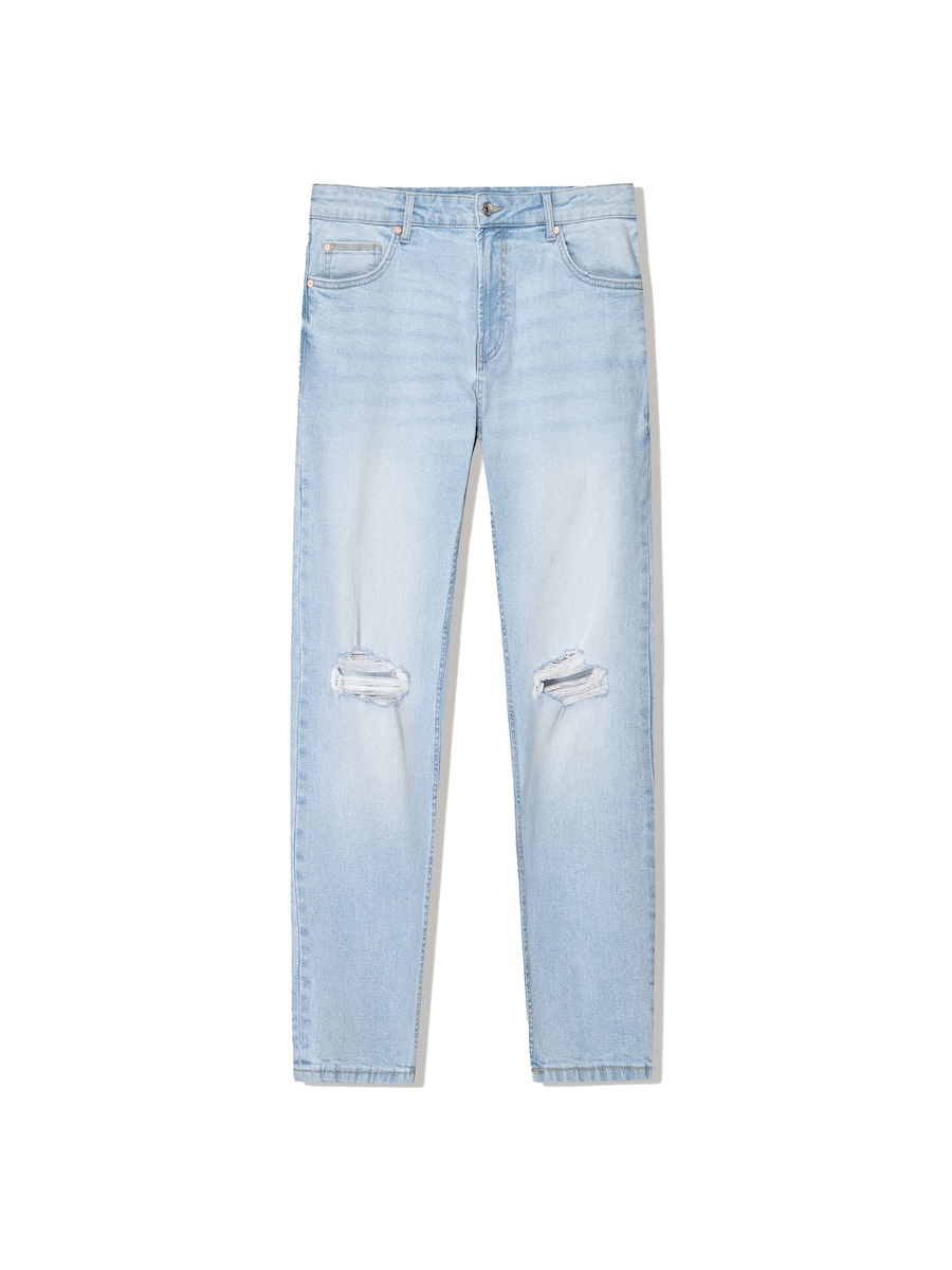 

Узкие джинсы Bershka, светло-голубой