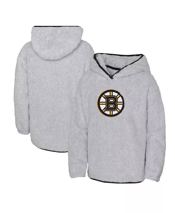 

Толстовка с капюшоном из флиса Big Girls Heather Grey Boston Bruins Ultimate Teddy Outerstuff