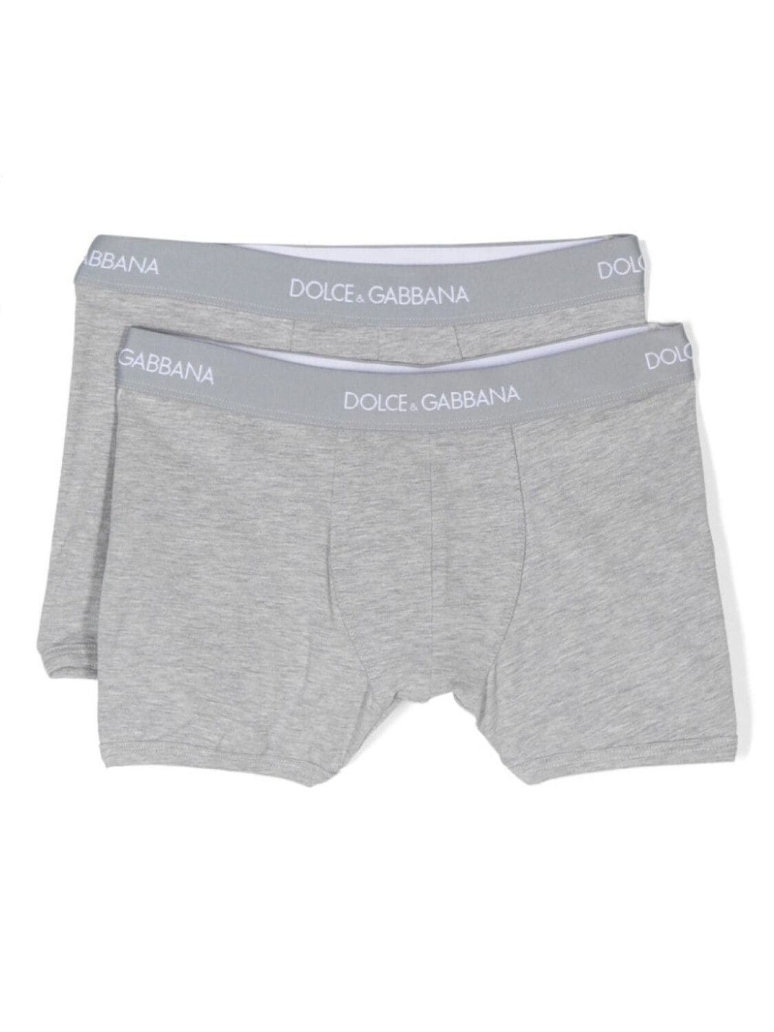 

Dolce & Gabbana Kids трусы-боксеры с логотипом на поясе (комплект из двух штук), серый