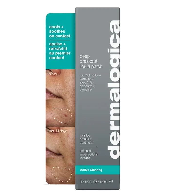 Пластыри от прыщей Dermalogica Deep Acne Liquid Patch, средство от прыщей с серой и ниацинамидом, невидимое средство для точечного лечения проблемной кожи - 0,5 жидких унций — фото 2