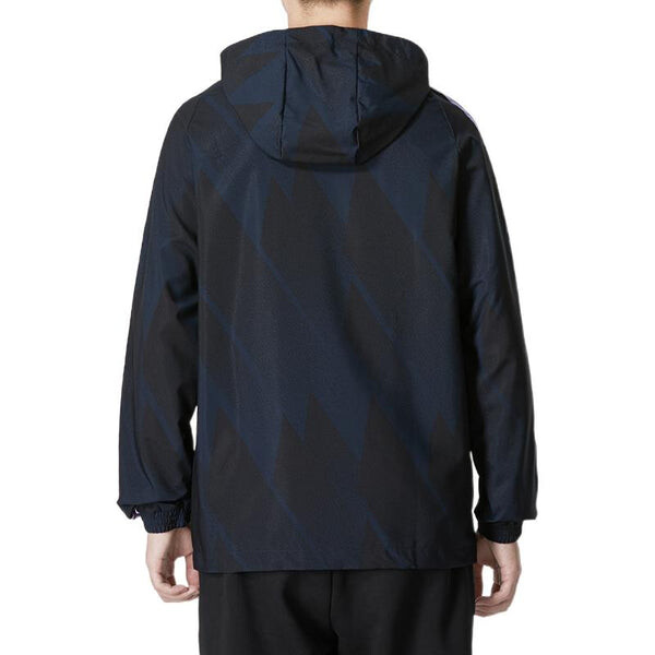 Куртка Men's adidas Logo Printing Hooded Zipper Jacket Blue, синий — фото 3