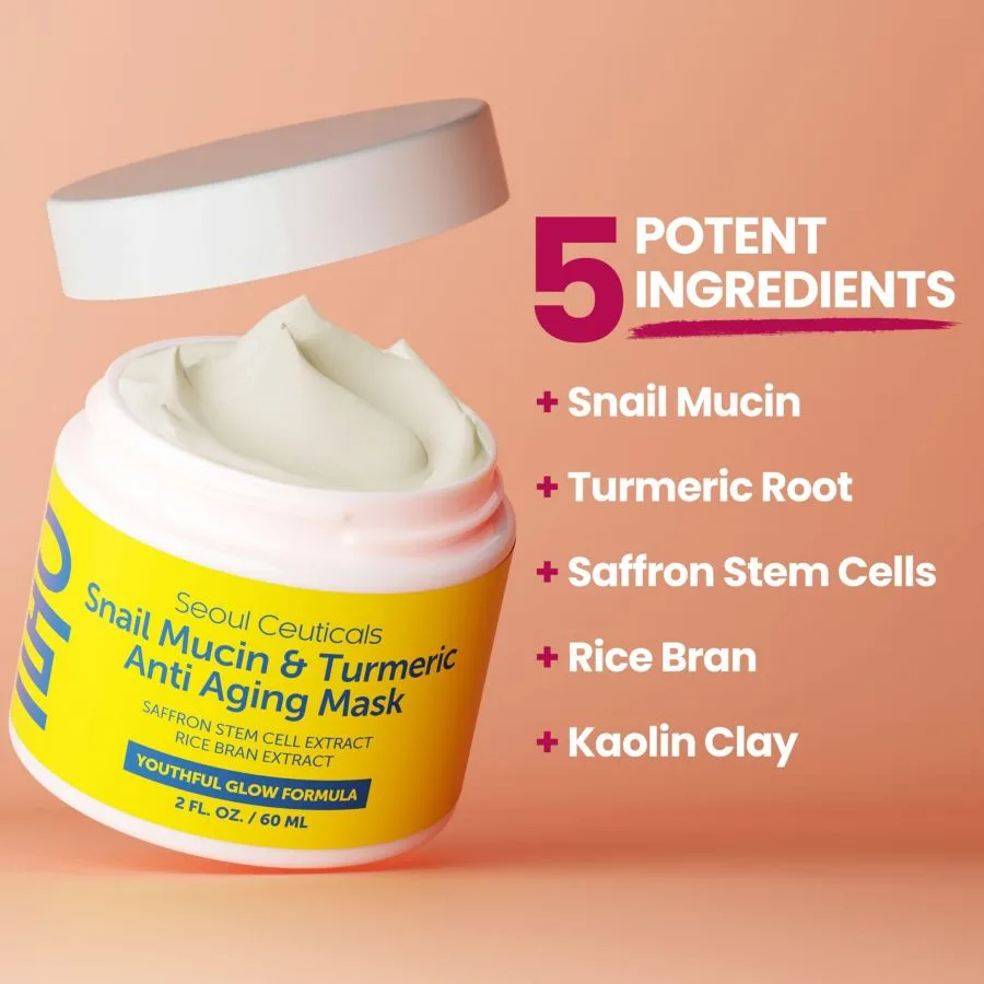 Маска для лица Seoul Ceuticals — Корейская с экстрактом улиточной слизи и куркумой. K Beauty Skincare — фото 4