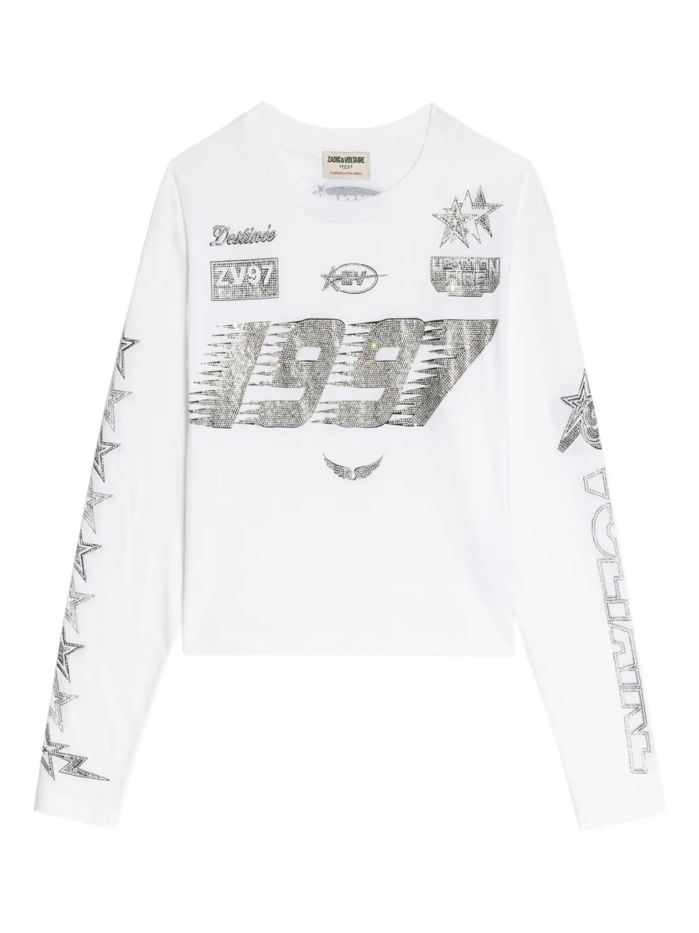 

Топ с множеством крестов, украшенных стразами Zadig&Voltaire, белый