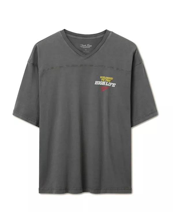 

Футболка для хоккея "Добро пожаловать в мир высокой жизни" (унисекс) Junk Food Clothing, серый