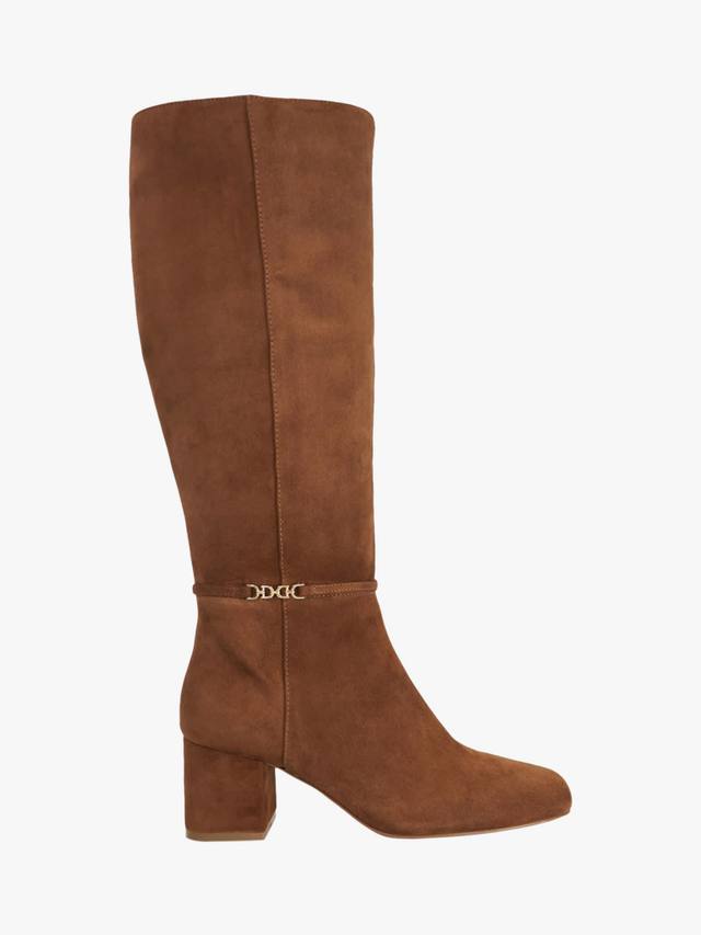 Ботинки Sanna Wide Fit до колена из кожи Dune London