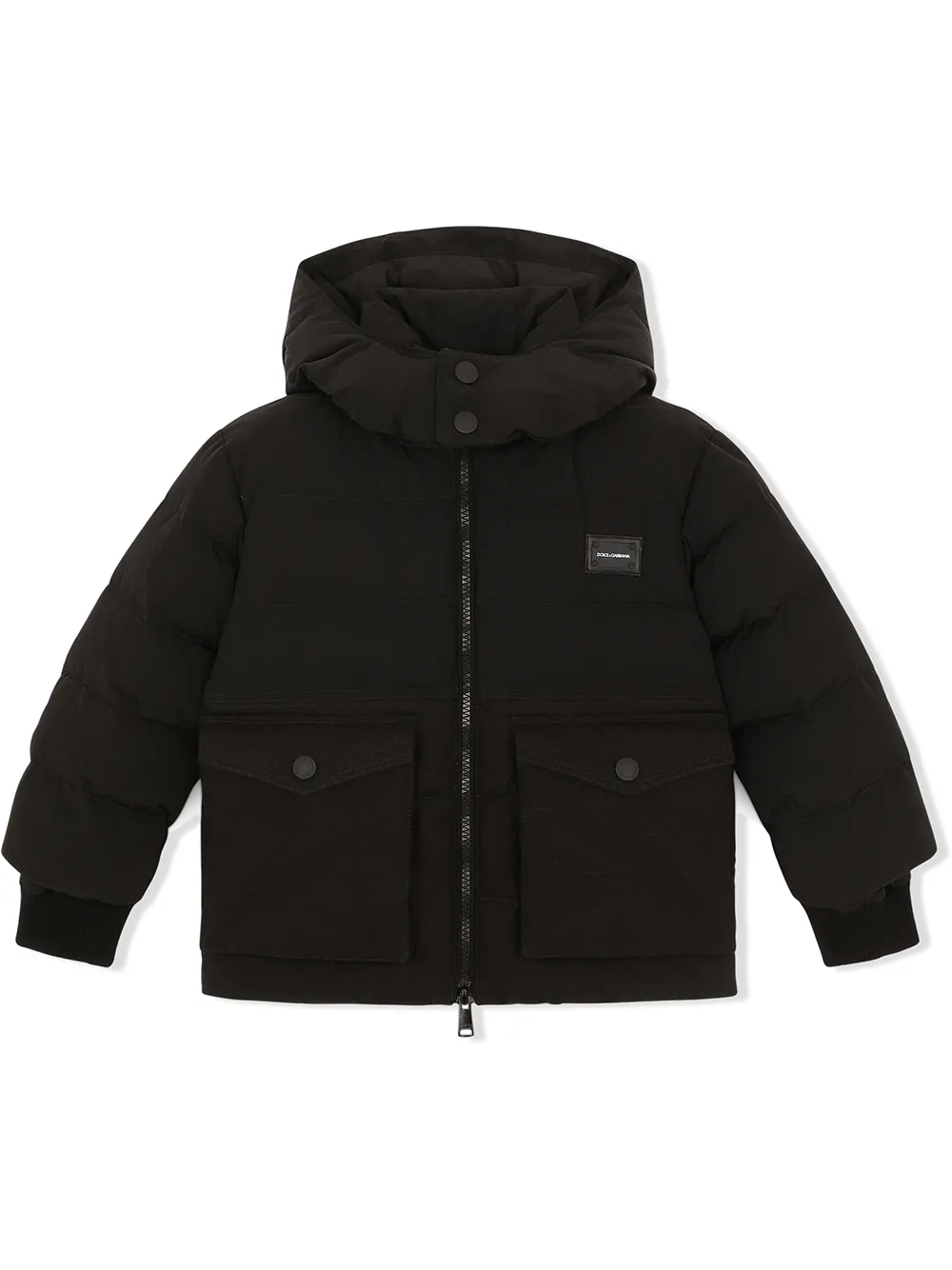 

Пуховик с капюшоном Dolce & Gabbana Kids, черный