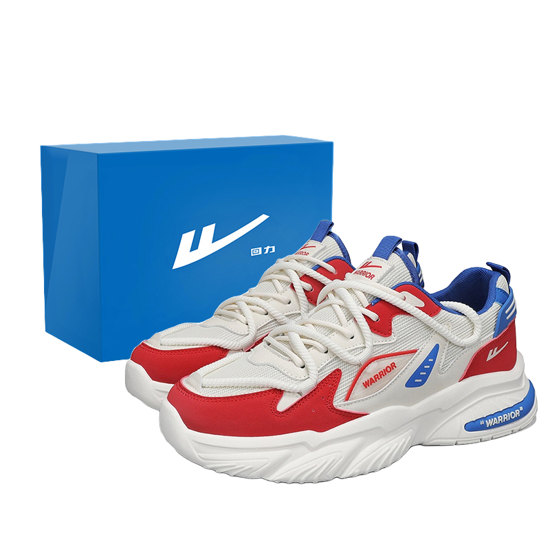 

WARRIOR Прочные, дышащие, легкие, низкие, массивные кроссовки для мужчин, бежевые, красные, синие