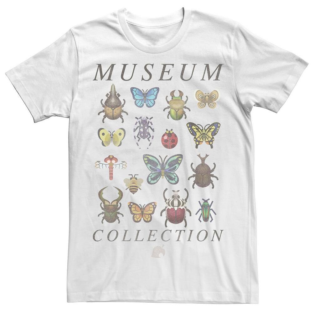 

Мужская футболка Animal Crossing Bugs Museum Collection Licensed Character, белый