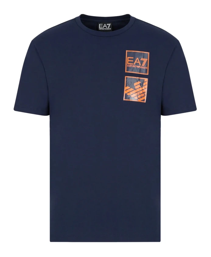 

Стильная мужская футболка с короткими рукавами синего цвета Emporio Armani Ea7, синий