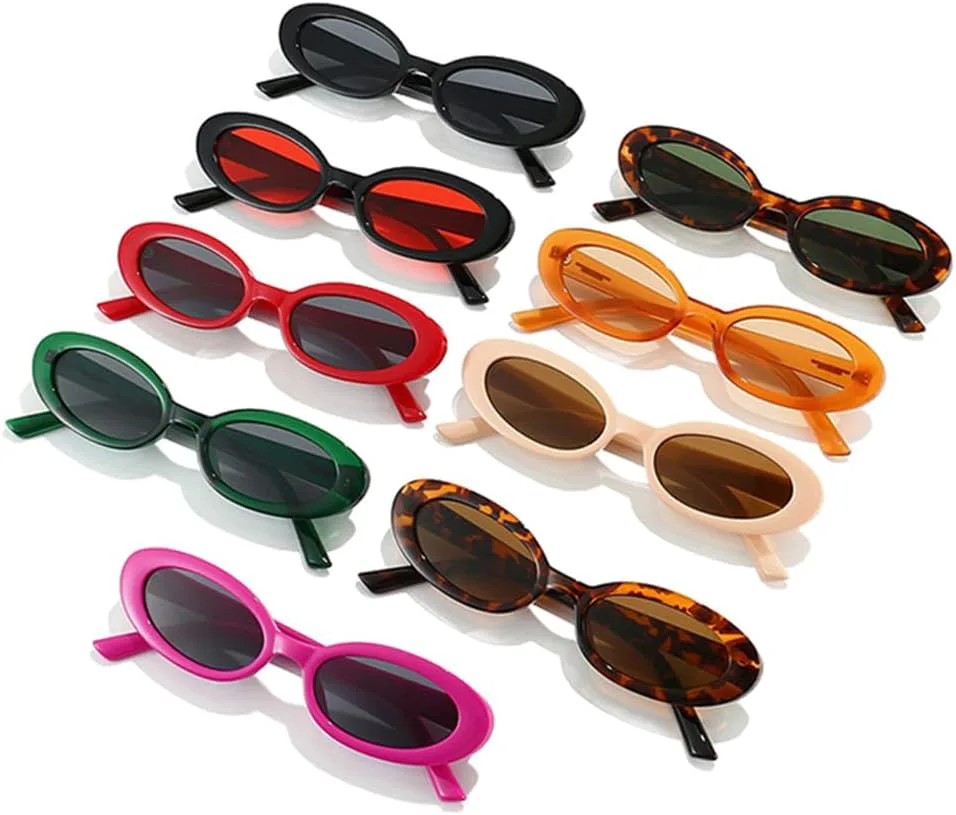 

Солнцезащитные очки UV400 для мужчин и женщин | Маленький овальный панк-стиль | для вождения и занятий спортом на открытом воздухе generic, Rose Purple Gray