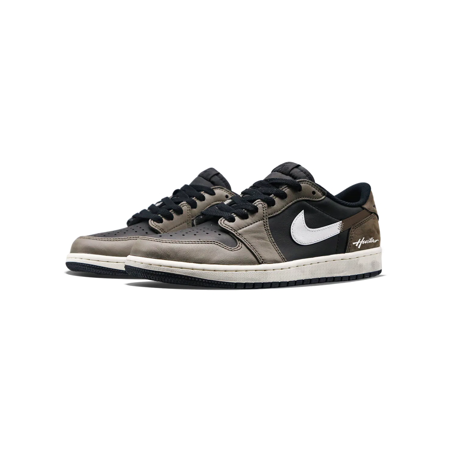 Кроссовки для скейтбординга Air 1 Taupe Abrasion Resistant Low top Kids' Olive Green для подростков Jordan — фото 4