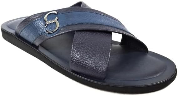 

Мужские синие кожаные комфортные летние сандалии Casadei