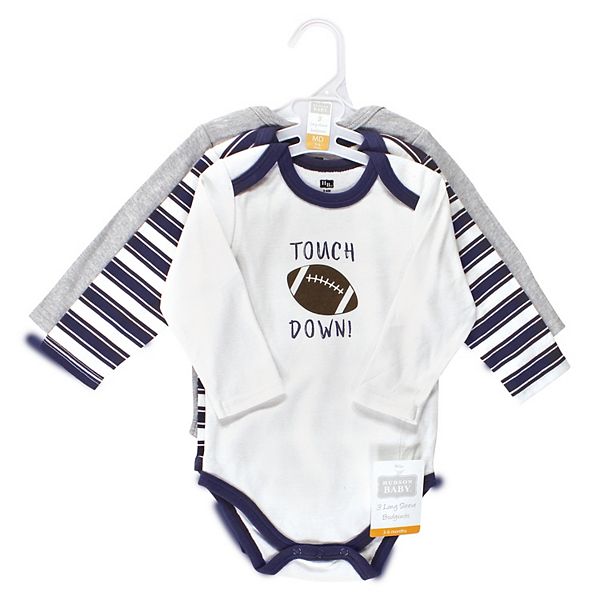 Боди с длинным рукавом для мальчика, хлопок, 3 шт, football buddy Hudson Baby — фото 2