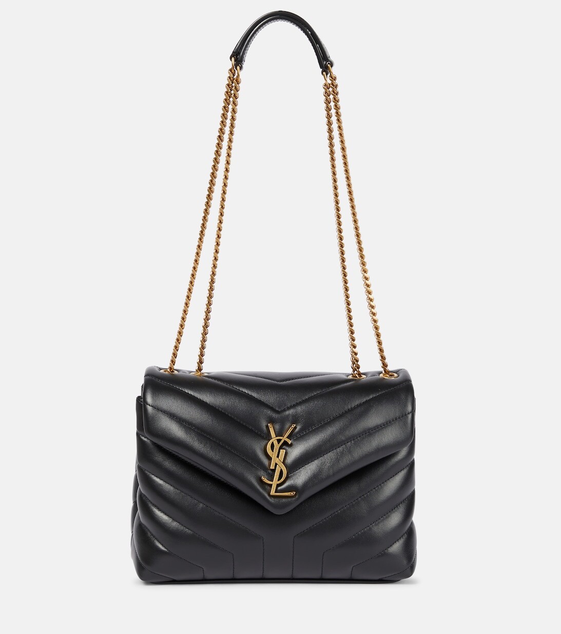 

Маленькая кожаная сумка через плечо Loulou Saint Laurent, черный