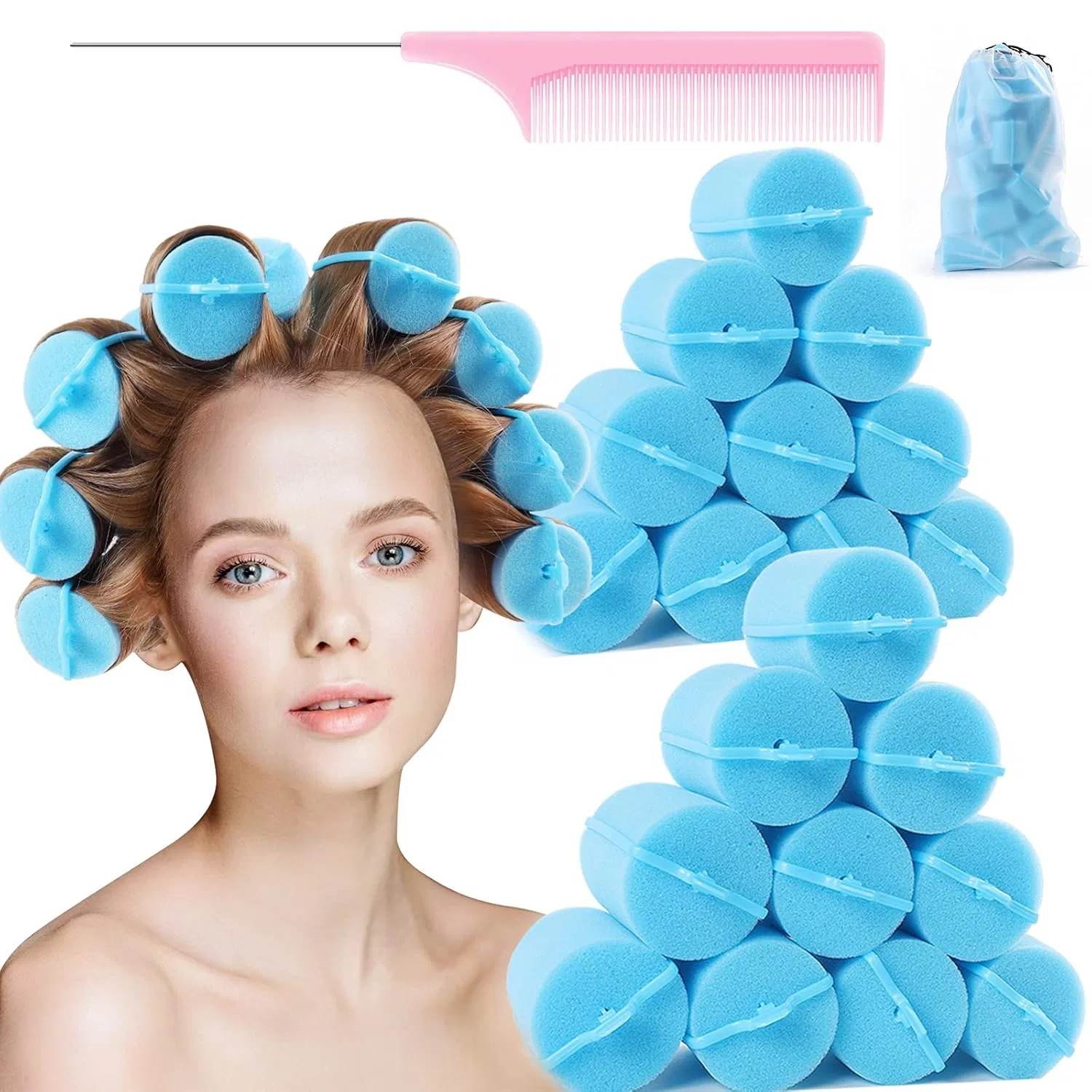 Набор мягких бигуди-валиков для волос Jumbo Foam, 24 шт. Beautiyand
