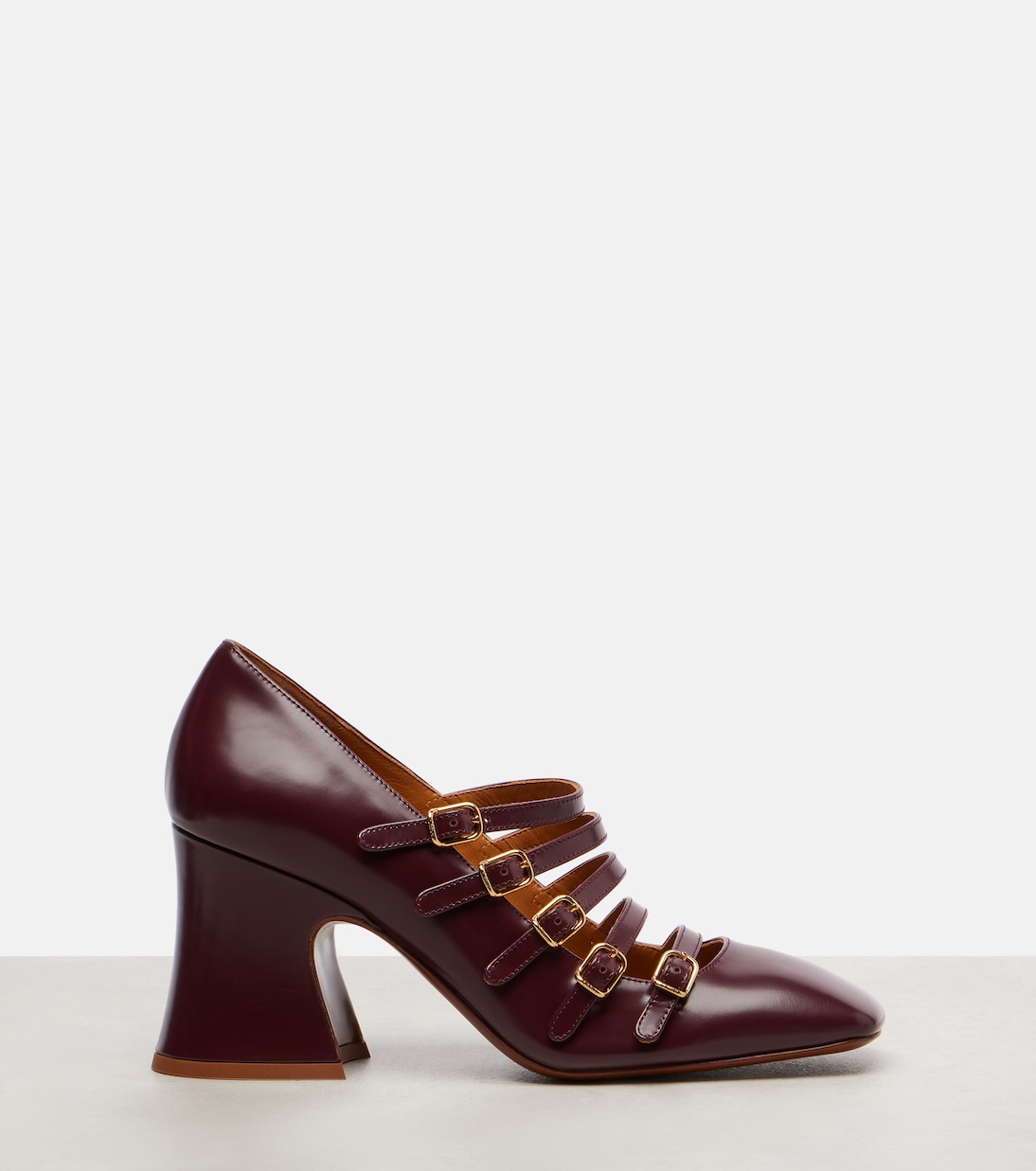 Туфли-лодочки Mary Jane Janis 80 из кожи Chloé, Burnt Purple — фото 4